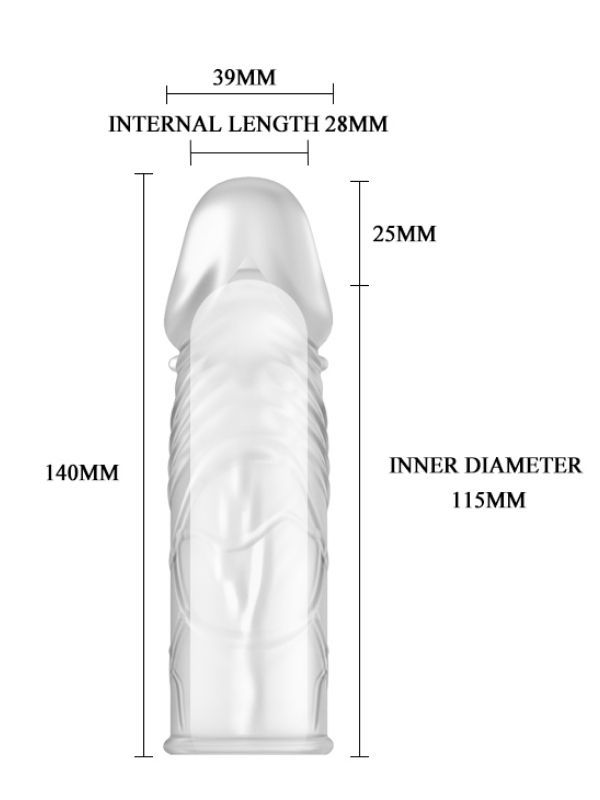 Censan 14cm Saydam 2,5cm Dolgulu Penis Kılıfı