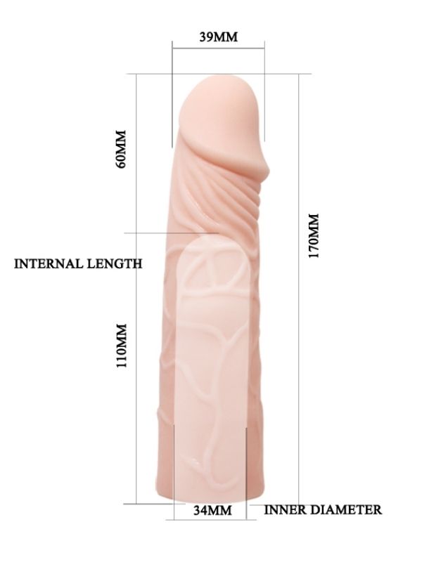 Censan 17cm Ten Rengi 6cm Dolgulu Penis Kılıfı