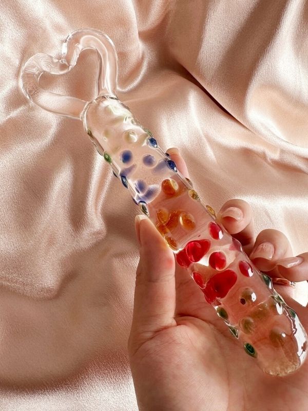 CENSAN 19cm Tırtıklı Yüzeyli Renli Anal ve Vajinal Dildo