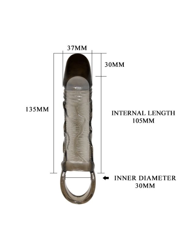 Censan 3 cm Dolgulu Penis Kılıfı Zenci