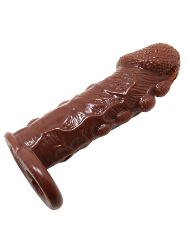 Censan 3 cm Uzatmalı Damarlı Penis Kılıfı Esmer
