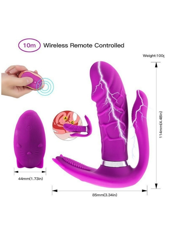 Censan 3’ü 1 Arada Uzaktan Kumandalı Giyilebilir Clitoris ve G-Spot Titreşimli Vibratör