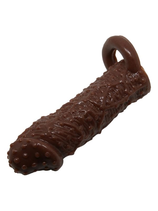 Censan 4 cm Uzatmalı Damarlı Penis Kılıfı Esmer