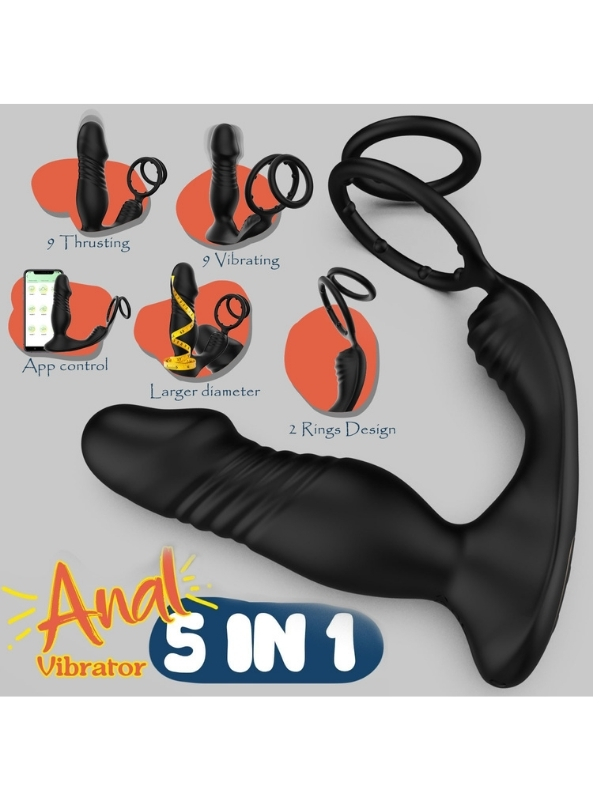 Censan 5in1 Telefon Kontrollü Titreşimli İleri Geri Vibratör