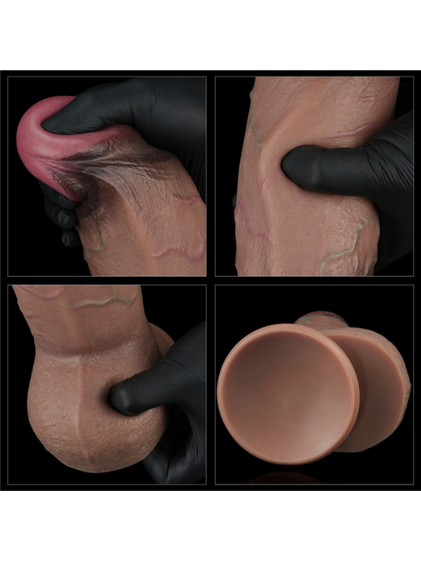 Censan 9.5 İnç Dual Layered Silicone Cock XXL