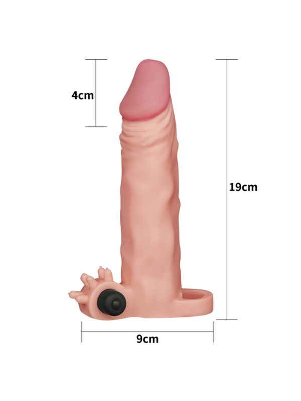 Censan Add 2 İnç Pleasure X Tender Vibrating Penis Sleeve Flesh