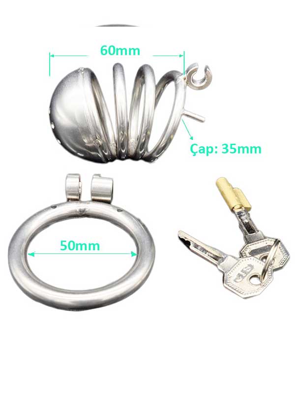 Censan BDSM Paslanmaz Çelik Penis Kafesi ModelNo6