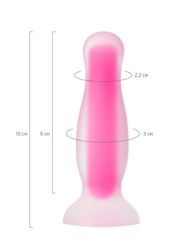 CENSAN Beyond Cain Glow Gece Parlayan Anal Plug , Silikon, Şeffaf, 10 cm