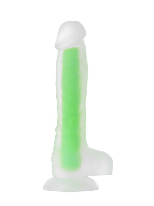 Censan Beyond Yeşil Dick Glow Gece Parlayan Dildo, Silikon, Şeffaf, 18 cm