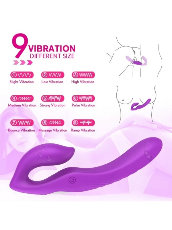Censan Çift Titreşim Motorlu Strapless Giyilebilir Çift Taraflı Vibratör – 180° Bükülebilir, IPX7 Su Geçirmez