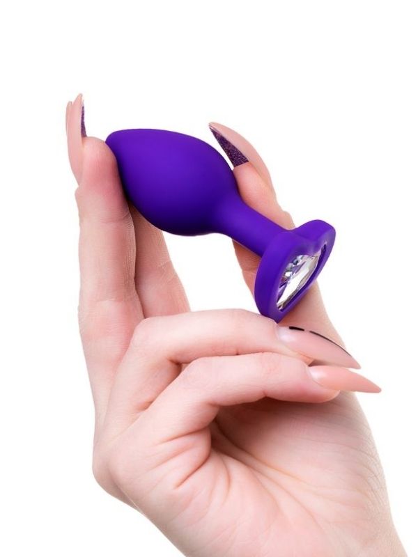 Censan Diamond Heart Anal Plug Mor 7 cm 18 g