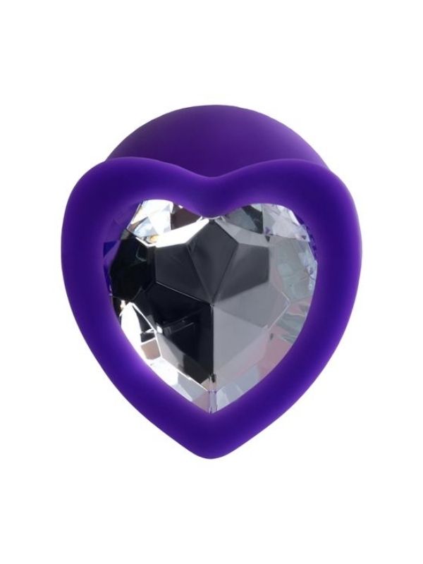 Censan Diamond Heart Anal Plug Mor 8 cm
