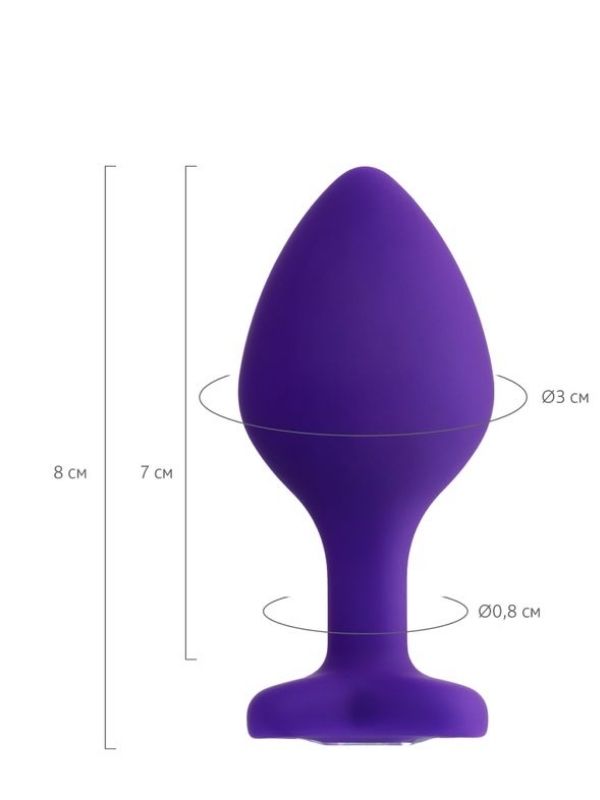 Censan Diamond Heart Anal Plug Mor 8 cm