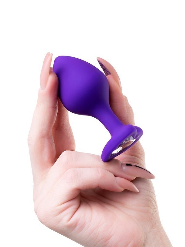 Censan Diamond Heart Anal Plug Mor 8 cm