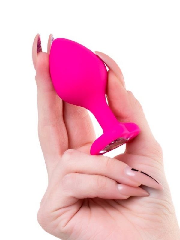 Censan Diamond Heart Anal Plug Pembe 8 cm