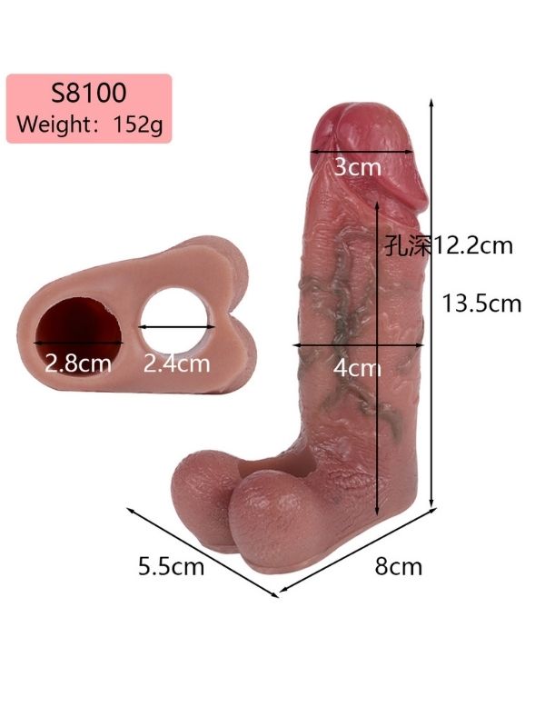 Censan Dolgulu Testis Geçmeli Penis Kılıfı Model no: S8100