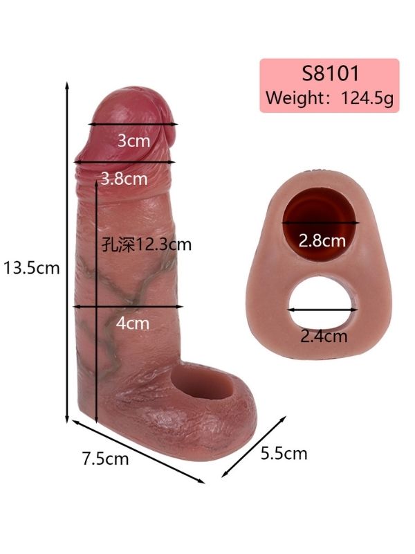 Censan Dolgulu Testis Geçmeli Penis Kılıfı Model no: S8101