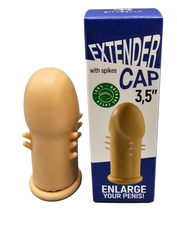 CENSAN Extender Cap Sitabella Penis Klıfı, 3.5 inç, antenli, lateks