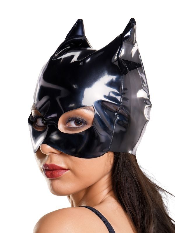 Censan Glossy ANN Deri Kedi Maskesi siyah