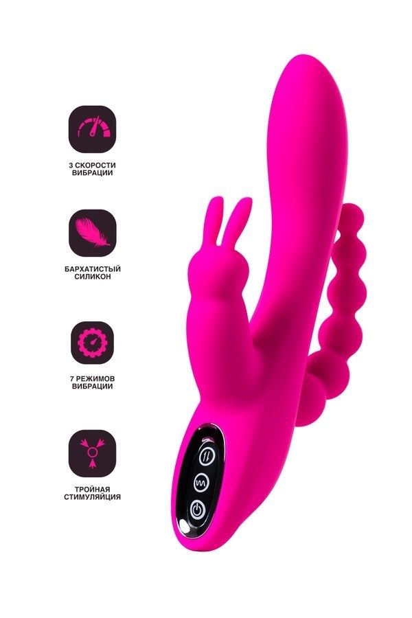 Censan Jos Spanky Üçlü 21cm Pembe Vibratör