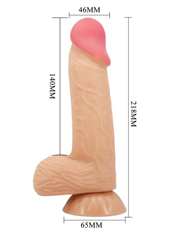 Censan Lisle 8.1 İnç Kıkırdak Yapılı Gerçek Deri Yapılı Dildo