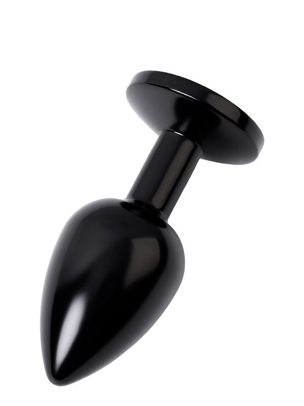 Censan Metal Anal Plug, Metal, siyah, kırmızı kristalli, 7,2 cm, Ø2,8 cm, 50 g