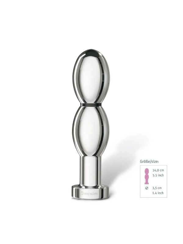Censan Mystim O(h!)-thello Çelik Anal ve Vajinal Elektirikli Dildo