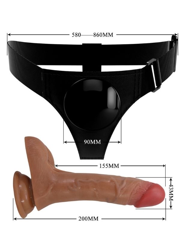 Censan Oher Fışkırtmalı &amp; Titreşimli Belden Bağlamalı Dildo Vibratör