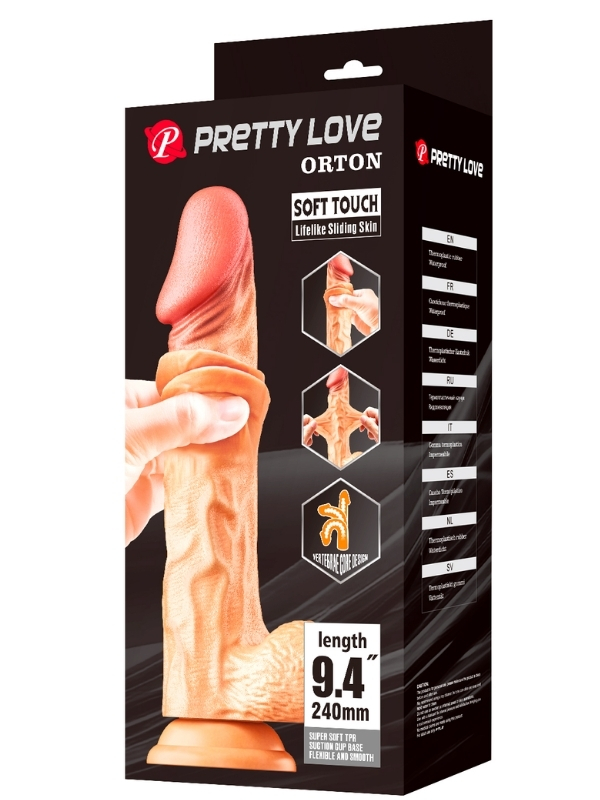 Censan Ortan 9.4 İnç Kıkırdak Yapılı Gerçek Deri Yapılı Dildo