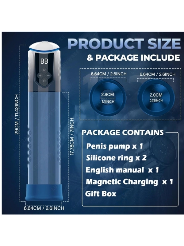 Censan Otomatik Göstergeli RGB Işıklı Penis Pompası