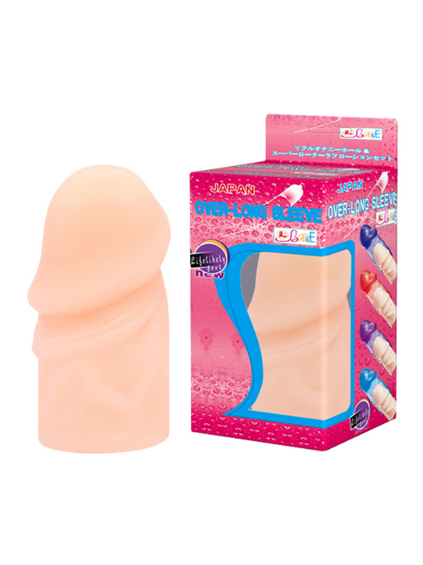 Censan Over - Long Sleeve 3cm Dolgulu Prezervatif Realistik Penis Kılıfı