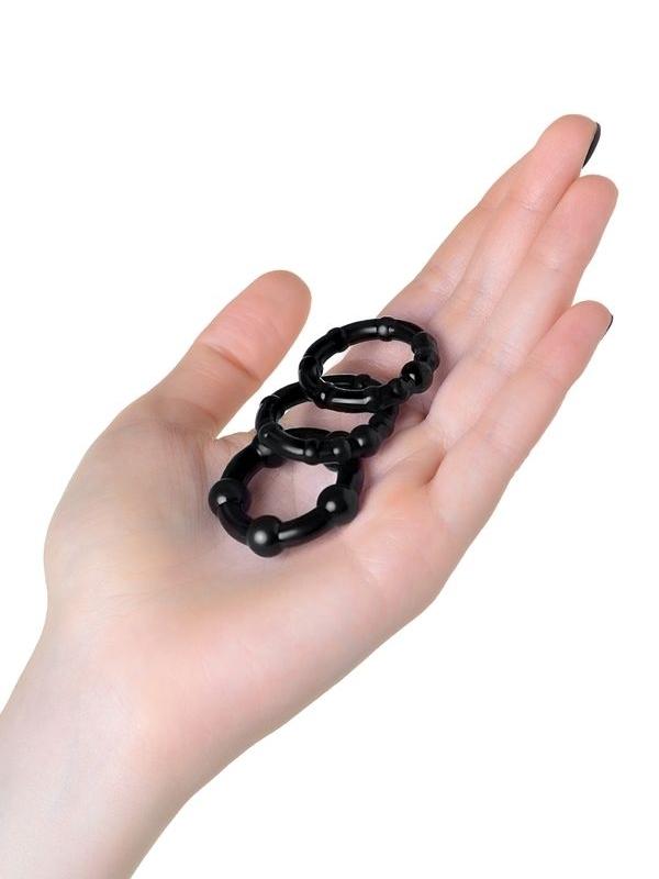 Censan Penis Halka Seti TPE siyah 3,5/3/2 cm