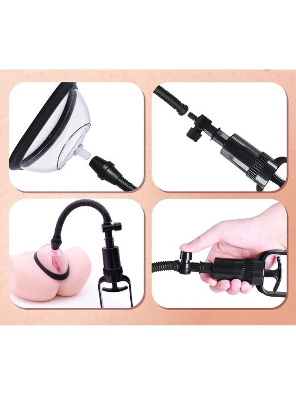 Censan Pussy Pump Premium Fun Çift Başlıklı Vajina &amp; Gööğüs Pompası