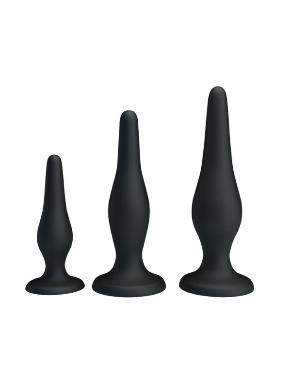 Censan Siyah Silikon Anal Tıkaç Set