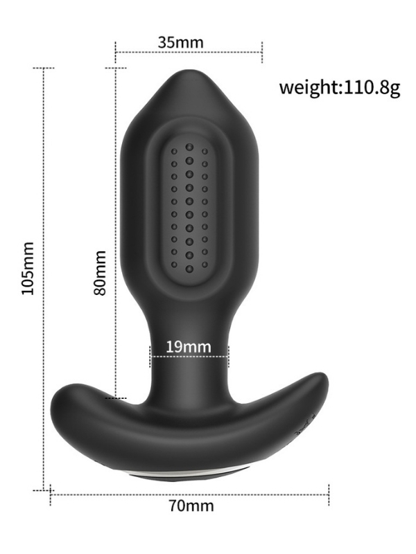 Censan Sledgehammer Swing – Telefon Kontrollü Titreşimli Anal Plug (Siyah)