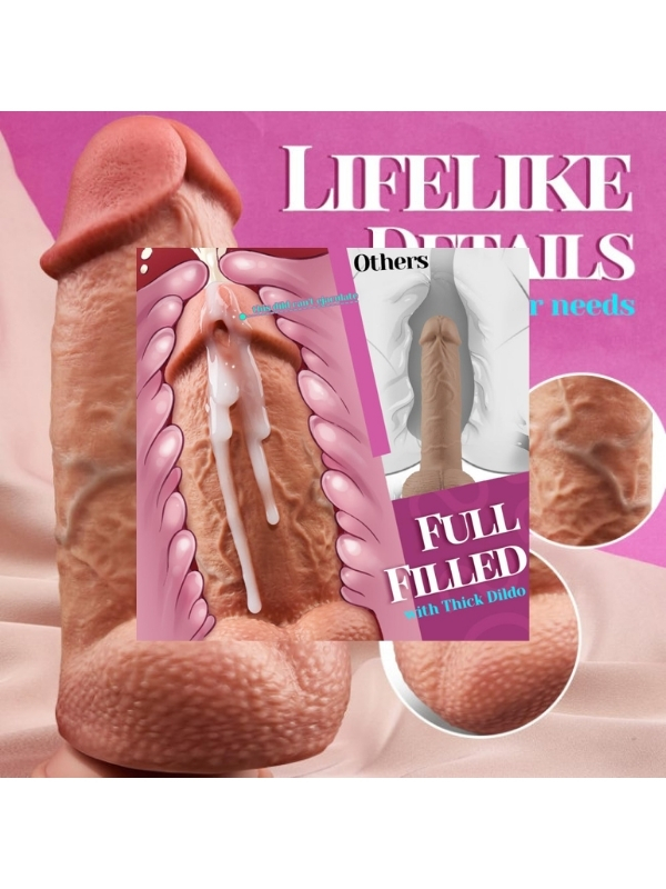 Censan SuperLove Realistik Dual Density Dildo – 21 cm Güçlü Emme Tabanlı Vücut Dostu Silikon