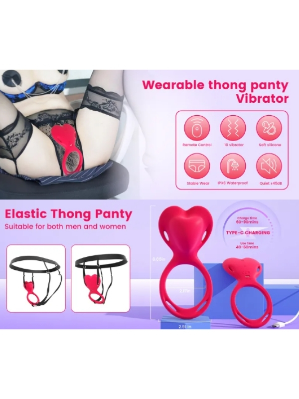 Censan Uzaktan Kumandalı Giyilebilir Panty Vibratör – Çift Uyarım, 10 Mod, Şarjlı, Sessiz, IPX6