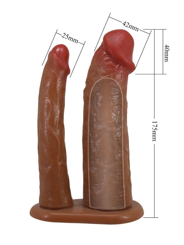 Censan Yairon Gerçek Hissiyatlı Uzatıcı Çift Penisli Penis Kılıfı