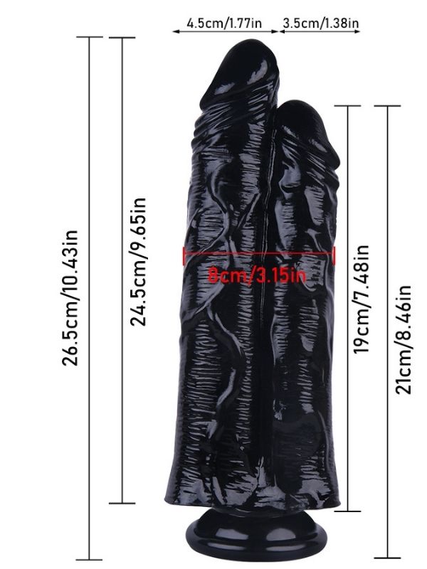 Noctis 26,5cm Siyah Çiftli Dildo No:111
