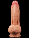 Love Toy 10 İnç Dual layered Platinum Silicone Cock - Flesh