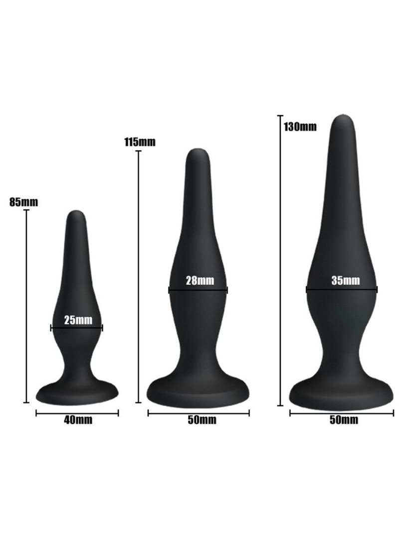 Siyah Silikon Anal Tıkaç Set