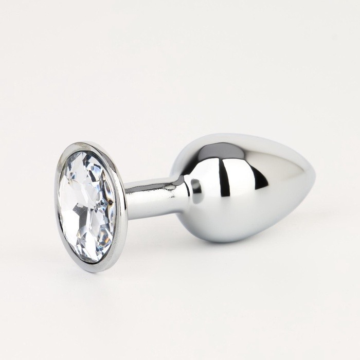 Paslanmaz Çelik Anal Plug Tıkaç Beyaz Taşlı