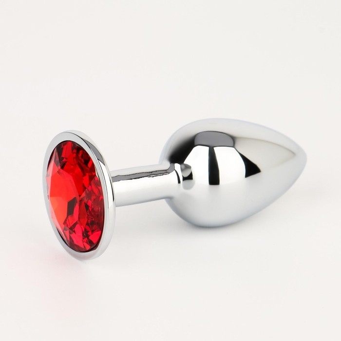Paslanmaz Çelik Anal Plug Tıkaç Kırmızı Taşlı