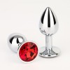 Paslanmaz Çelik Anal Plug Tıkaç Kırmızı Taşlı