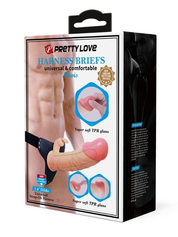 Pretty Love 5cm Dolgulu Realistik İçi Boş Protez Strapon Belden Bağlamalı