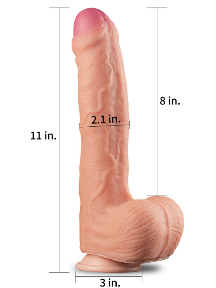 LoveToy 11 İnç Dual Layer Platinum Silicone Cock