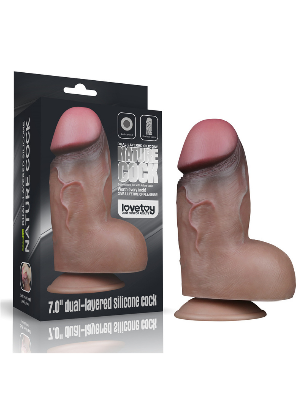 Love Toy 7.0 İnç Dual Layered Platinum Silicone Cock