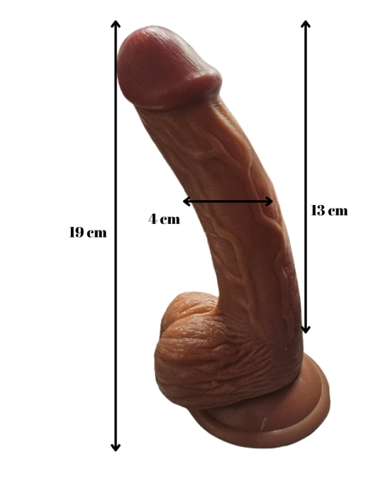 Gerçekçi Testisli Melez Dildo 19 cm
