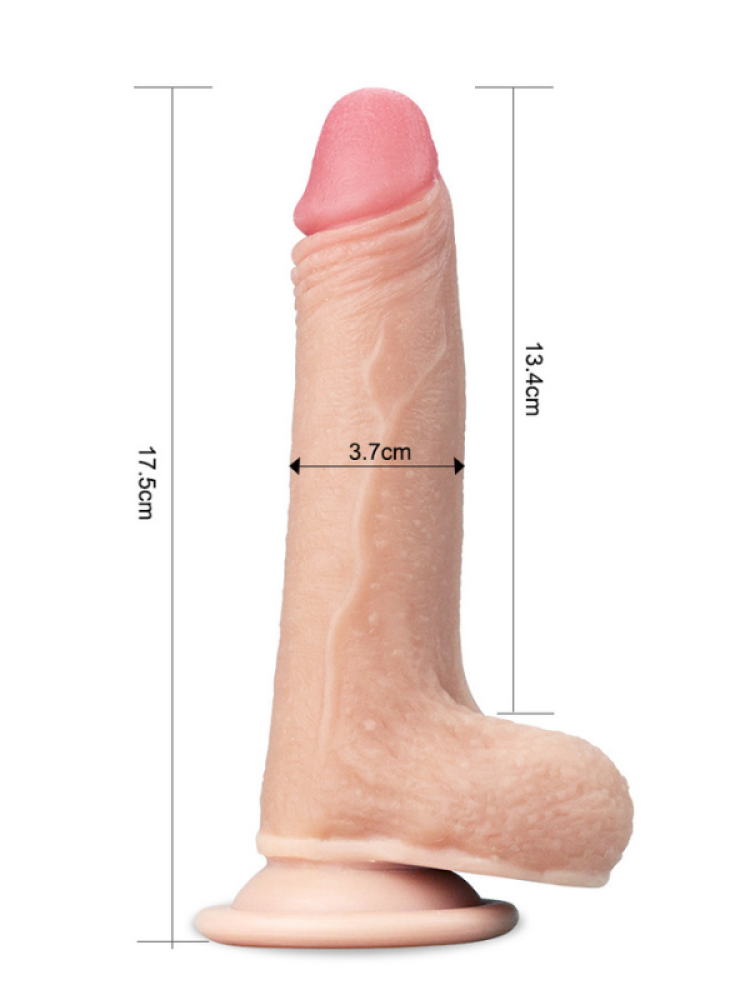Love Toy 7 İnç Sliding Skin Dual Layer Dong