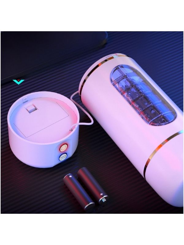 10 Mod Titreşimli Sesli Akıllı Mastürbatör Pilli Beyaz